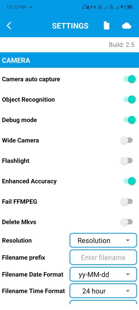 ImageBuilder: Motion Detection and Video Capture — screen 2